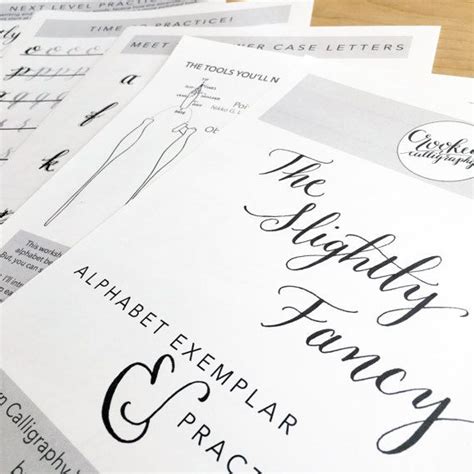 Several Sheets Of Paper With Different Types Of Lettering On Them