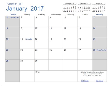 2017 Calendar Templates And Images