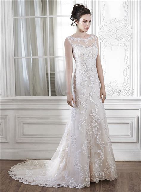 Beautiful Mermaid Illusion Neckline Sleeveless Open Back Lace Wedding Dress