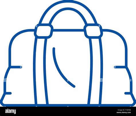 Leather Bag Line Icon Concept Leather Bag Flat Vector Symbol Sign