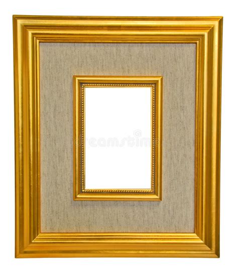 Gold Wood Frame With Canvas Stock Photo Image Of Rectangular Vintage
