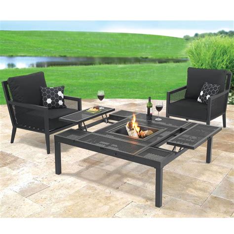 The largenta coffee to dining table is a modern, elegant furniture item that will leave a mark on any design savvy guest of yours we primarily ship to canada and the continental us states. convertible coffee to dining and fire pit to ice reservoir ...