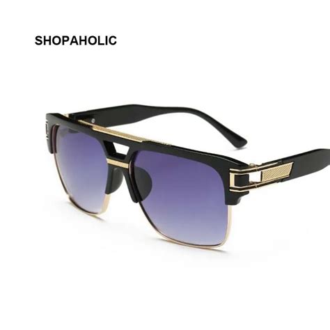 quality mens sunglasses brand designer big semi rimless sun glasses for men luxury square male