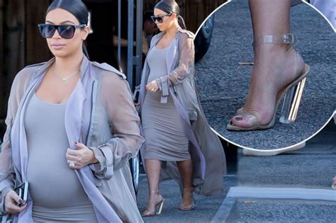 Kim Kardashian Attempts Perspex Heels Again During Pregnancy And Her