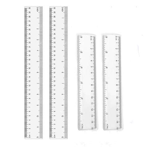 12 Inches And 6 Inches Clear Plastic Ruler Straight Rulers Measuring