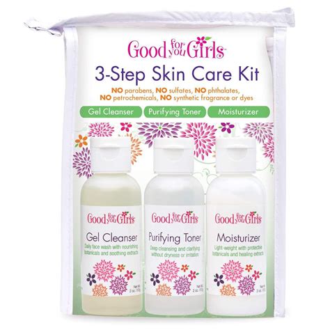 Good For You Girls 3 Step Skin Care Kit Gel Cleanser Purifying Toner