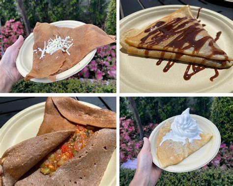 review all the sweet and savory crepes from the counter service window at la crêperie de paris