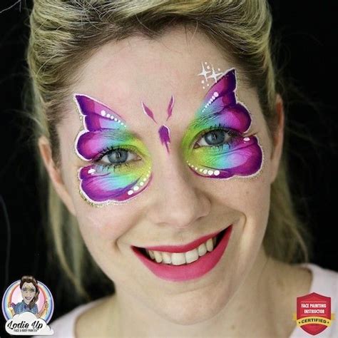 Easy One Stroke Butterfly Face Paint Design By Elodie Ternois