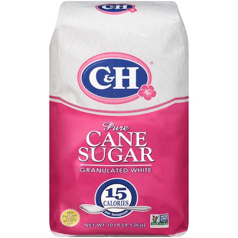 Candh Pure Cane Granulated White Sugar 10 Lb Bag Food And Grocery