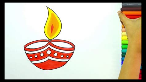How To Draw Diwali Diya Diwali Lamp Diwali Drawings Youtube