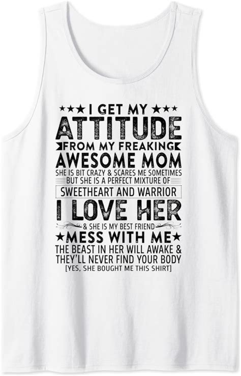 I Get My Attitude From My Freaking Awesome Mom Mothers T Tank Top