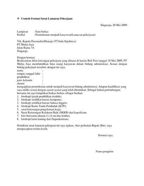 Contoh Surat Lamaran Kerja Bahasa Inggris Staff Administrasi Delinewstv