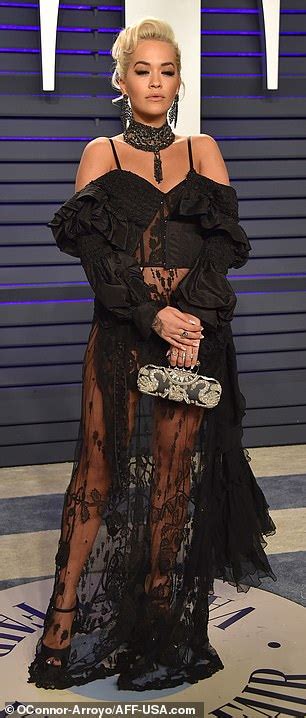 Rita Ora Puts On A Very Bold Display In Sheer Lace Gown At The Vanity