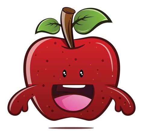Premium Vector Cute Apple Mascot Character Design
