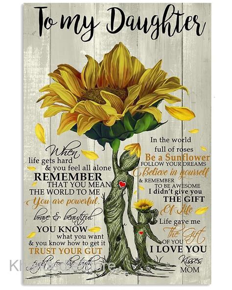 Canvas Wall Artto My Daughter Be A Sunflower Follow Your Etsy In 2021