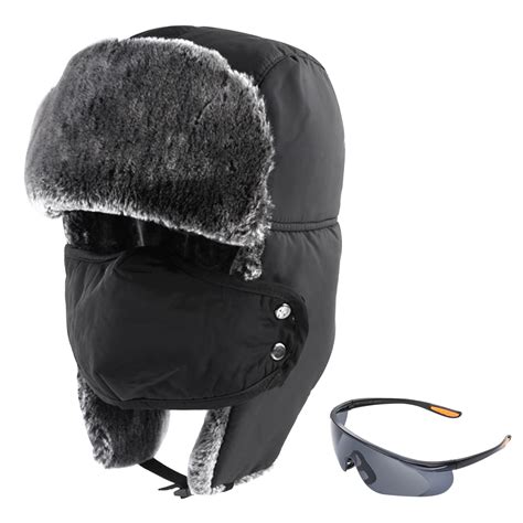 Unisex Men Women Russian Hat Trapper Bomber Warm Ear Flaps Winter Ski
