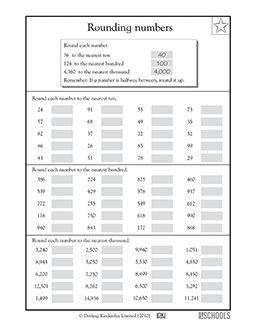 grade rounding math worksheets worksheets  answers