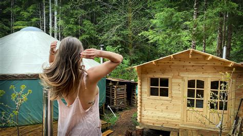 OFF GRID LIVING BUNKIE LOG CABIN HERB GARDEN RAISED BED From FOREST