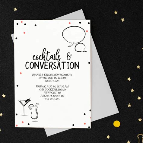 Confetti Cocktails And Conversation House Party Invitation Zazzle