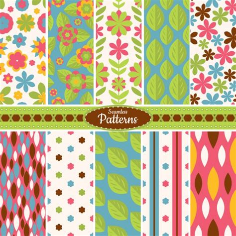 Collection Of Seamless Pattern Backgrounds — Stock Vector © Selenamay