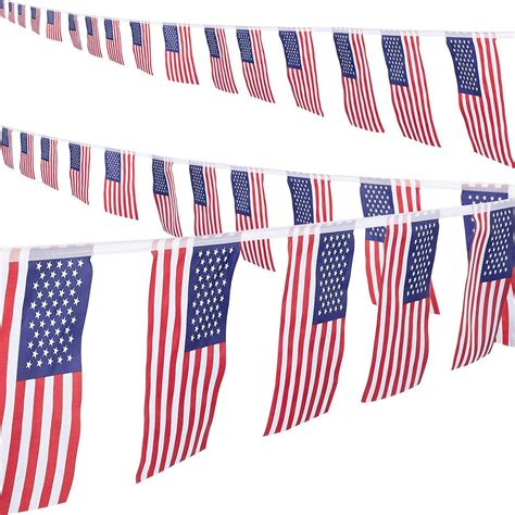 2 Pack 25 Feet American Flag Pennant Banner String Usa Patriotic