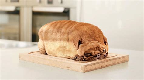Pug Squished Into The Shape Of Bread Funny Animal Jokes Cute Funny