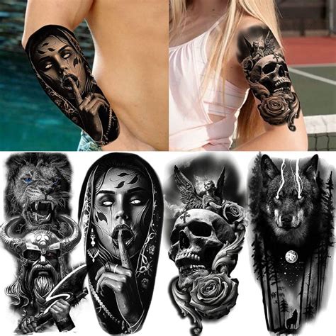 Vantaty Sheets Sexy D Temporary Tattoos For Women Men Arm Forearm