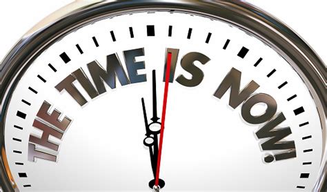 The Time Is Now Urgent Action Needed Clock 3d Illustration Stock Photo