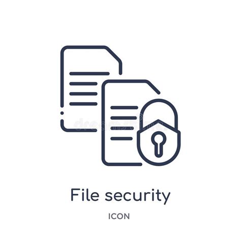 Linear File Security Icon From Internet Security And Networking Outline