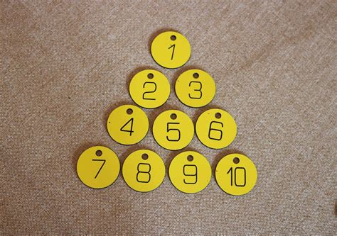 Set Of 10x3cm Cnc Engraved Number Discs Table Tags Locker
