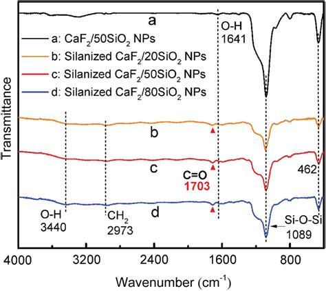 Ftir Spectra Of Caf2sio2 Nps Before And After Modification Download