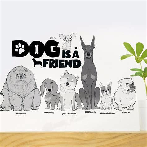 Cartoon Pet Dog Wall Sticker For Kids Room Livingroom Interior Design