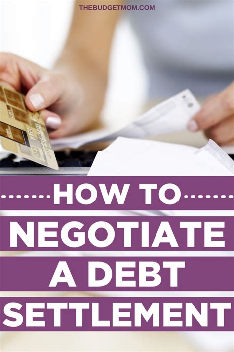 How To Negotiate A Debt Settlement On Your Own Pinterest The Budget Mom