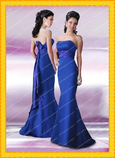Sexy Mermaid Hot Selling Royal Blue Bridesmaid Dresses Floor Length Long Elegant Custom Made