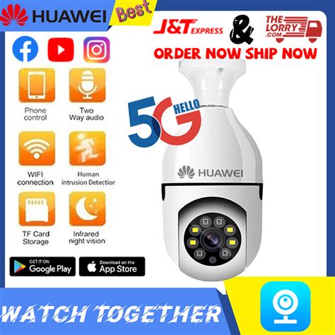 Huawei Cctv Bulb Camera V380 Pro Wifi Connect Cellphon 1080p Outdoor