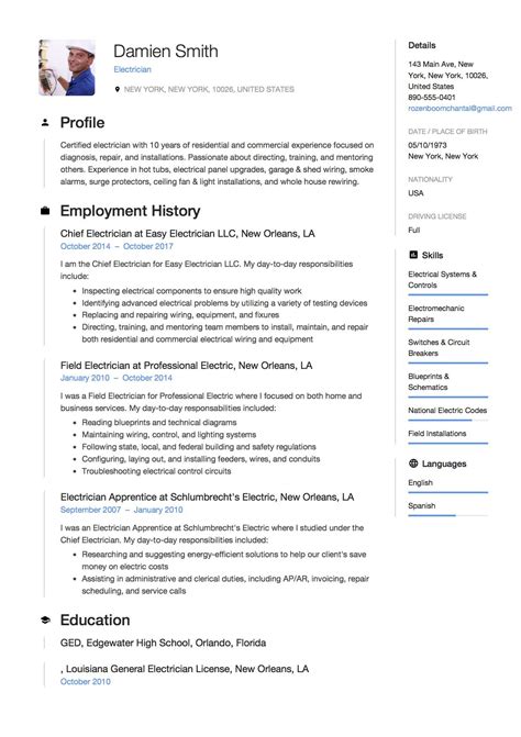 There are over 586 cleaner no experience careers waiting for you to apply! Free Electrician Resume Sample, Template, Example, CV ...