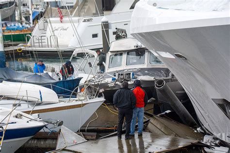 Video And Photos Yacht Slams Dock Damages Vessels At Port Angeles Boat