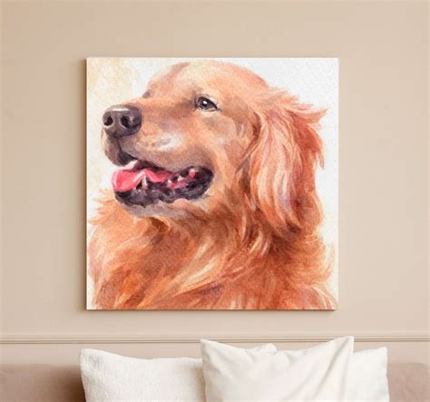 Watercolor Style Dog Dog Canvas Prints Tenstickers