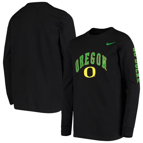 Youth Nike Black Oregon Ducks Arch And Logo 2 Hit Long Sleeve T Shirt