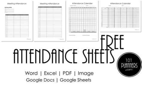 Free Attendance Sheet Template Word Pdf Excel And Image