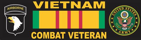 St Airborne Vietnam Combat Veteran With Ribbon Decal