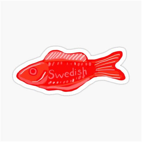 Swedish Fish Hand Drawn Sticker For Sale By Shopuovoc Redbubble