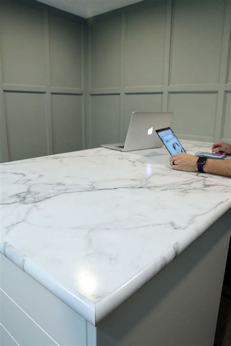 Our Calacatta Marble Countertop By Formica In The Home Officeyeah
