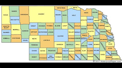 Nebraska Nebraska County Map Omaha Nebraska