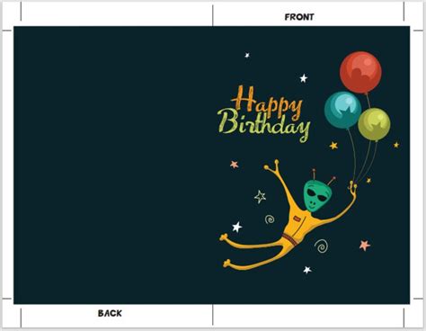 Happy Birthday Printable Card Instant Download Pdf Card Template Etsy