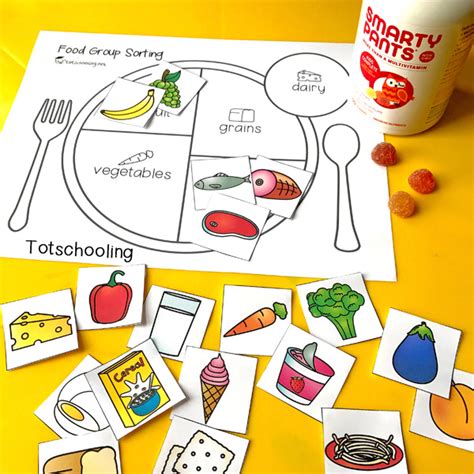 The full size (8 1/2 x 11) book includes a cover page and one sheet for each food group. Teach Kids About Healthy Eating with a Food Group Sorting ...