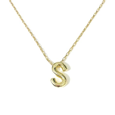 Bubble Letter Chain Necklace Etsy