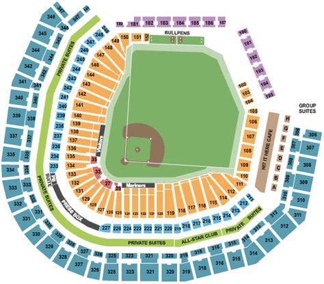 T Mobile Park Seating Chart Rows Seats And Club Seats
