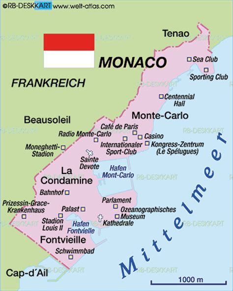 Mônaco Mapas Geográficos do Principado de Mônaco