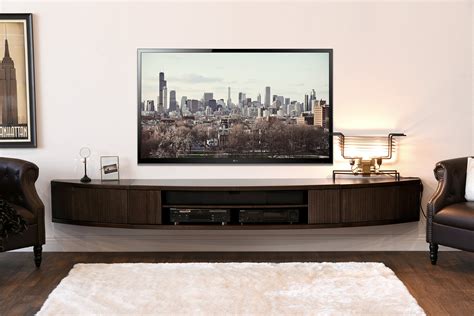 Wall Mount Floating Entertainment Center Tv Stand Arc Espresso